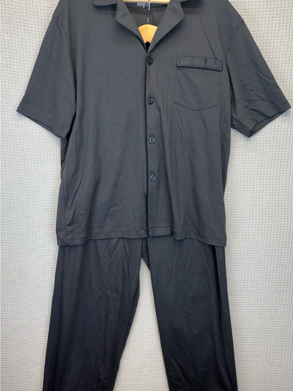 NWT Murano Men’s Two Piece Black Soft Pajama Set Sz Large 100% Cotton Pants/Top